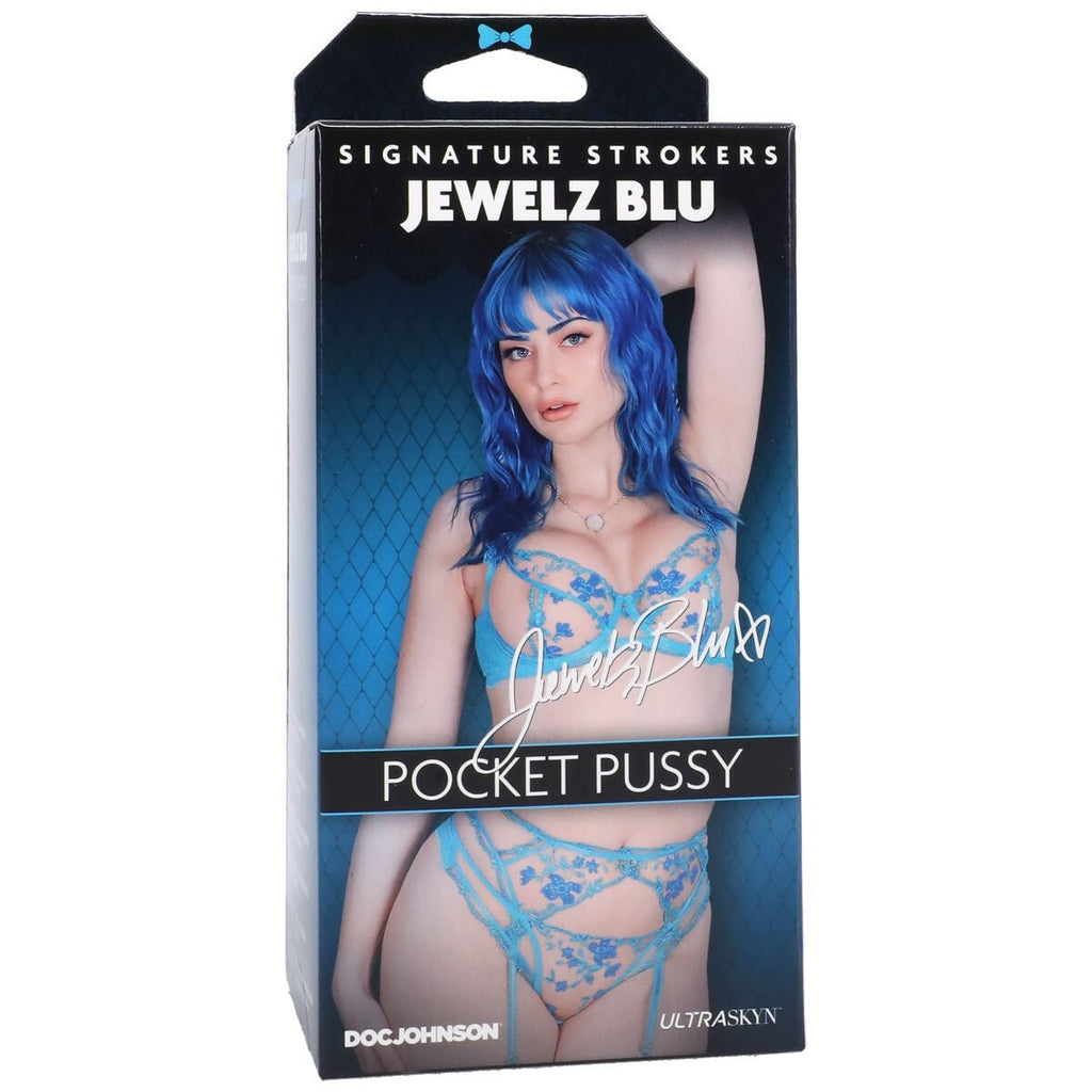 Doc Johnson Signature Strokers Jewelz Blu Pocket Pussy Masturbator UltraSkyn
