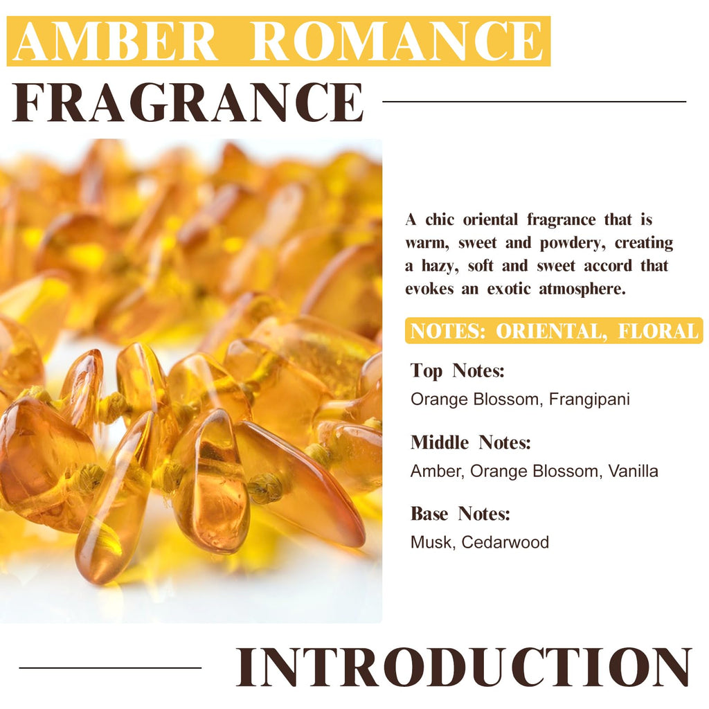 EUQEE Amber Romance Fragrance Oil - 2.02 Fl oz (60 ml) | Diffuser, Candle Making, DIY Soap