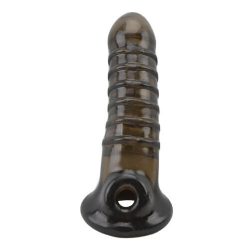 Emperor Penis Sleeve Smoke Ribbed Textured Hollow Extender 7 Inch Cock Extension