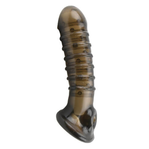 Emperor Penis Sleeve Smoke Ribbed Textured Hollow Extender 7 Inch Cock Extension