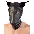 Fetish Collection Imitation Leather Dog Hood Bondage Mask With Zipper Muzzle & Studded Collar Pet Play