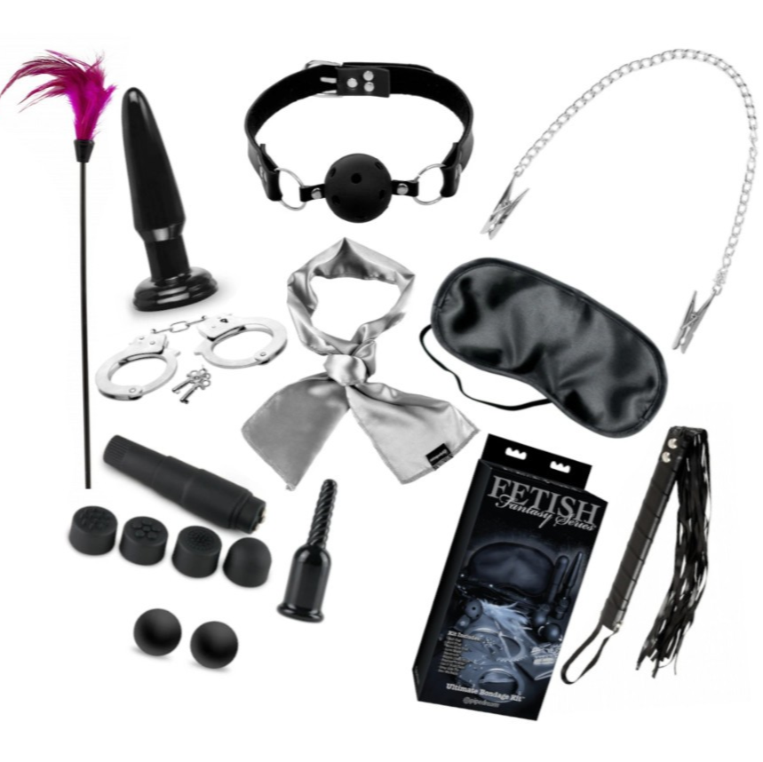 Fetish Fantasy Series Ultimate Bondage Kit BDSM Gag Cuffs Butt Plug Vibrator