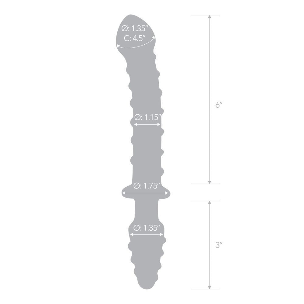 Gläs 10 Inch Mr Swirly Dual Double End Handblown Glass Cock Dildo Anal Butt Plug