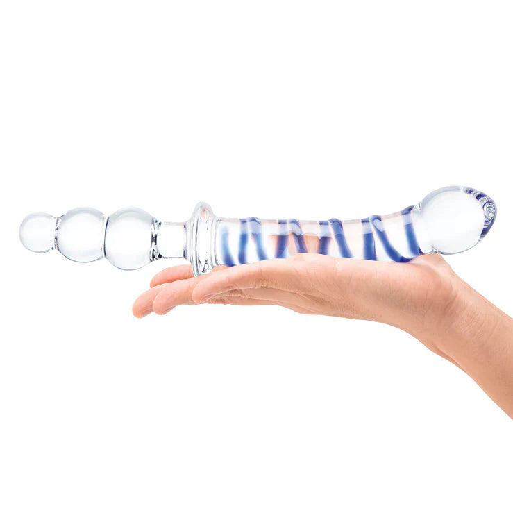 Gläs 10 Inch Twister Dual Double Ended Handblown Glass Cock Dildo Anal Butt Plug