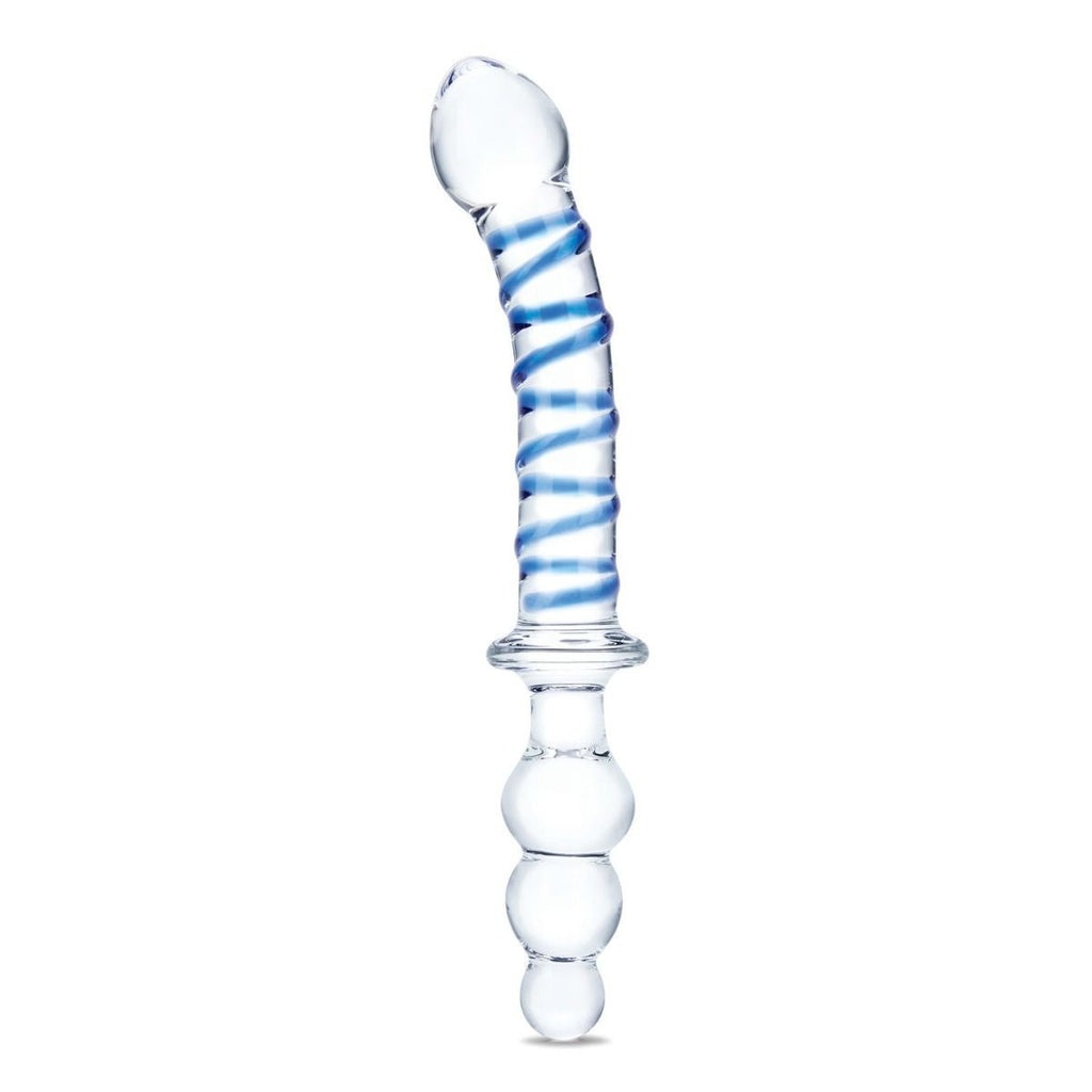 Gläs 10 Inch Twister Dual Double Ended Handblown Glass Cock Dildo Anal Butt Plug