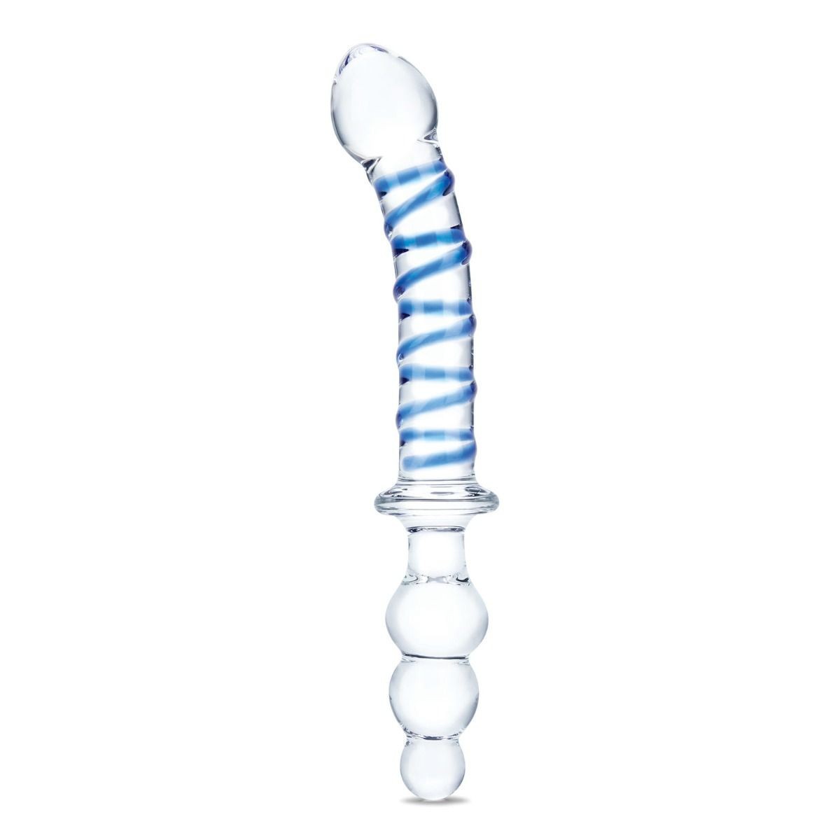 Gläs 10 Inch Twister Dual Double Ended Handblown Glass Cock Dildo Anal Butt Plug