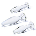Gläs 3 Piece Anal Training Luxury Handblown Glass Butt Plug Ass Sex Toy Kit Set