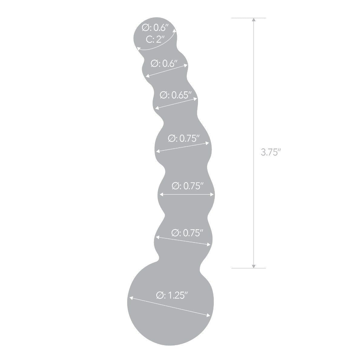 Gläs 5 Inch Curved Ribbed Beaded Luxury Handblown Glass Dildo Anal Massager