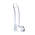 Gläs 7 Inch Realistic Curved Handblown Smooth Cock Glass Dildo Flat Base Massager