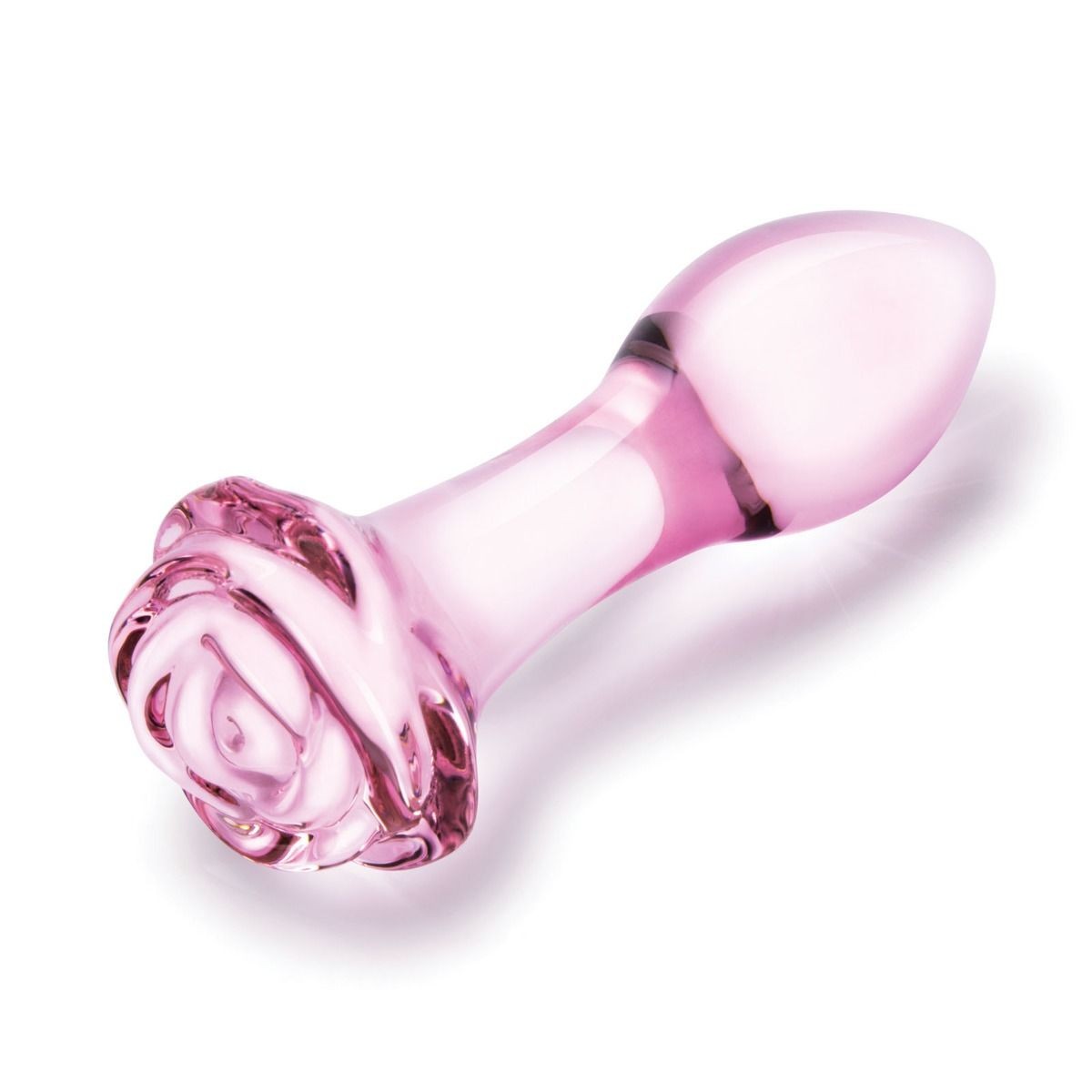 Gläs Rosebud Anal Training Handblown Glass Butt Plug 3 Piece Ass Sex Kit Set