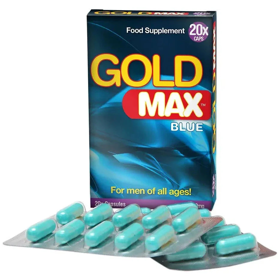 GoldMAX Blue Male Libido Erection Enhancer Stamina Performance Booster 450mg Capsules