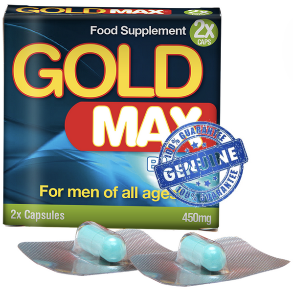 GoldMAX Blue Male Libido Erection Enhancer Stamina Performance Booster 450mg Capsules