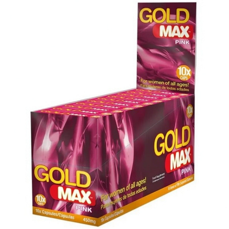 GoldMAX Pink Female Libido Enhancer Aphrodisiac Booster Supplement 450mg Capsules