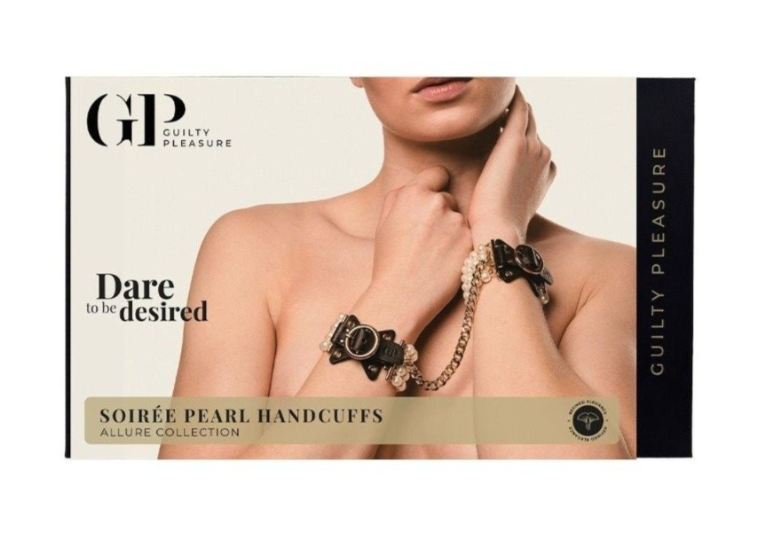 Guilty Pleasure Allure Soiree Pearl Wrist Hand Cuffs BDSM Bondage Fetish Vegan