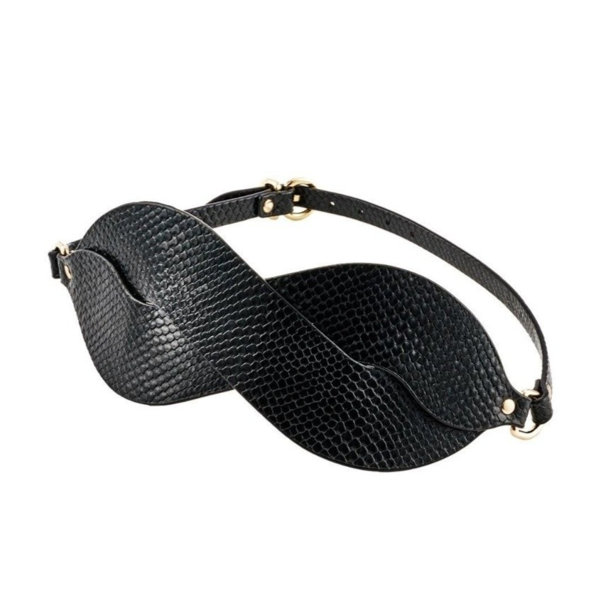 Guilty Pleasure Eclipse Beacon Braided Blindfold Black Gold BDSM Bondage Fetish