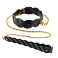 Guilty Pleasure Eclipse Lunar Braided Leash and Collar BDSM Bondage Fetish Vegan