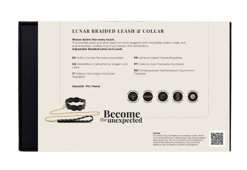 Guilty Pleasure Eclipse Lunar Braided Leash and Collar BDSM Bondage Fetish Vegan