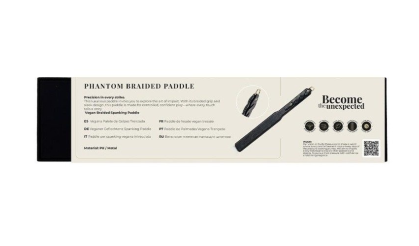 Guilty Pleasure Eclipse Phantom Braided Paddle Black Gold BDSM Bondage Fetish