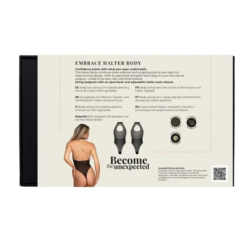 Guilty Pleasure Silhouette Collection Embrace Halter Body Mesh Teddy Small - Extra Large