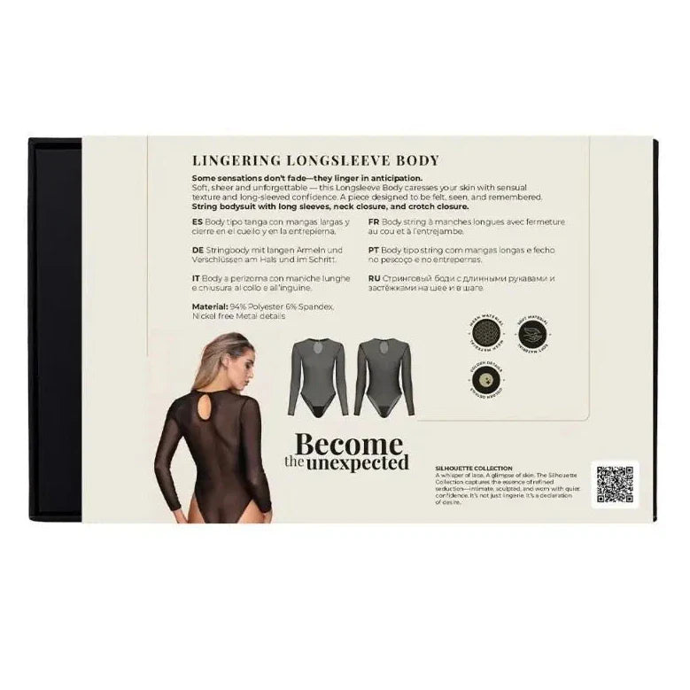 Guilty Pleasure Silhouette Collection Lingering Longsleeve Body Mesh Teddy Small - Extra Large