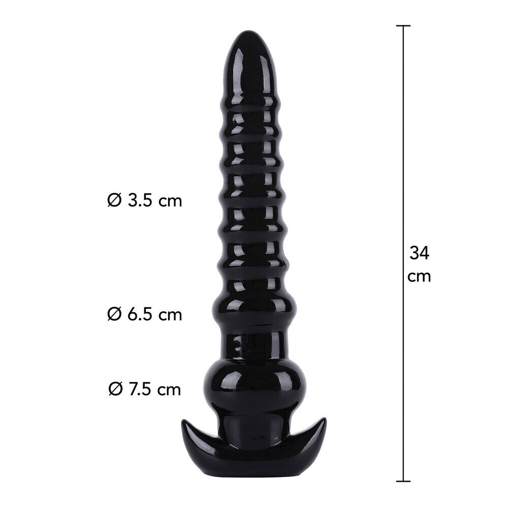 Hidden Desire Extreme Anal Drill XXL 13 Inch Dildo Ribbed Butt Probe BDSM Fetish