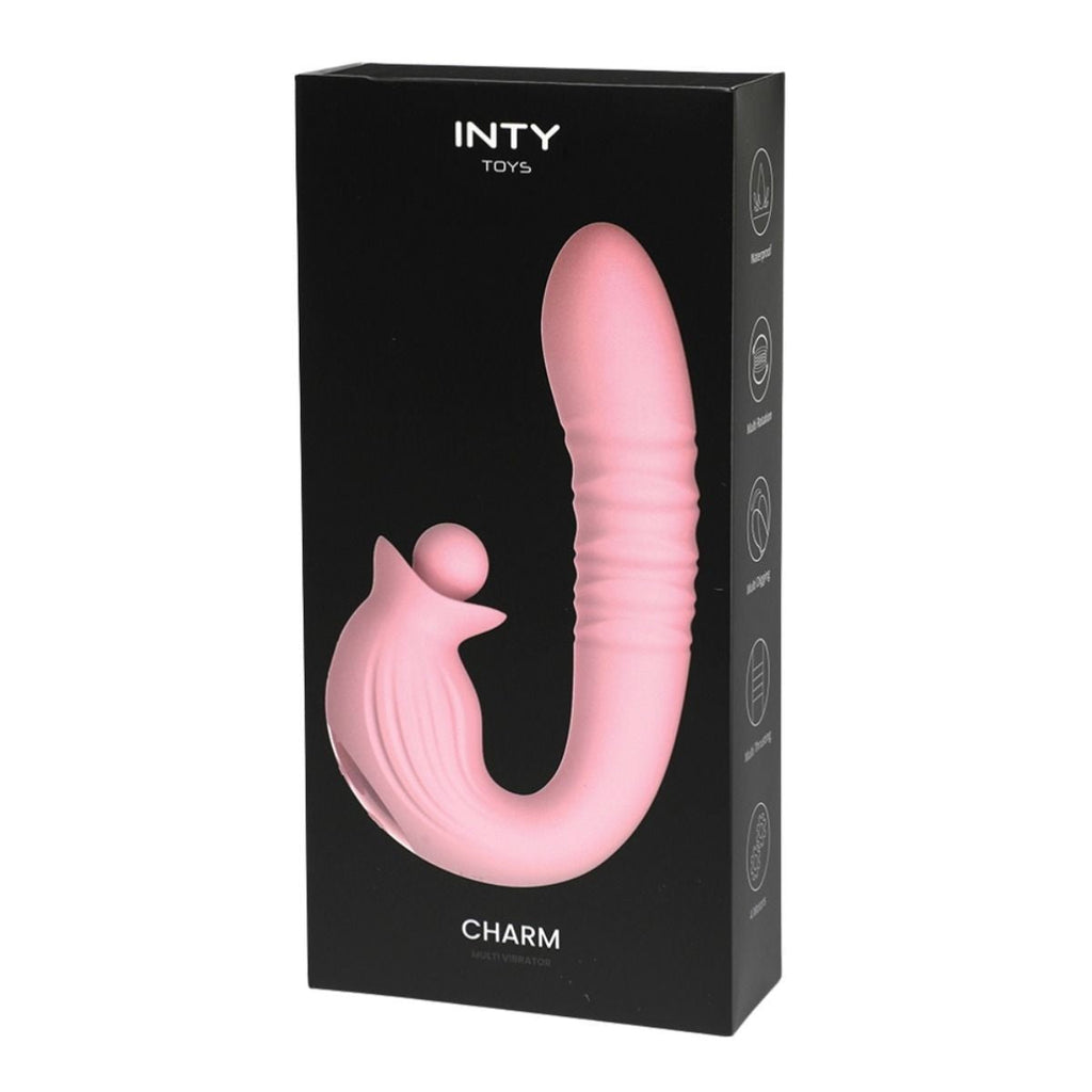 INTY Toys Charm Multispeed Rabbit Massager Clit G-Spot Silicone Wand Vibrator
