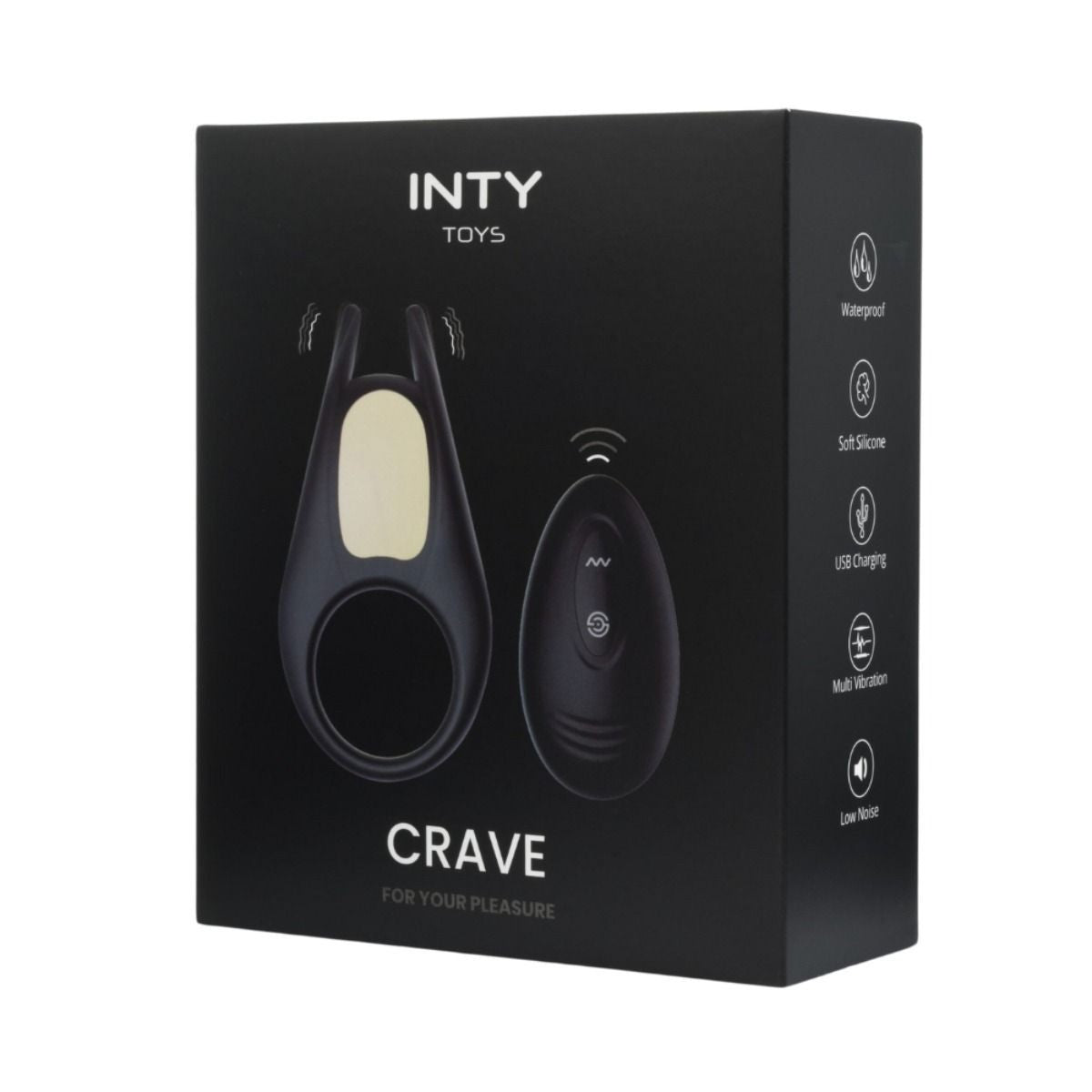 INTY Toys Crave Remote Control Couples Vibrating Cock Ring Silicone Massager