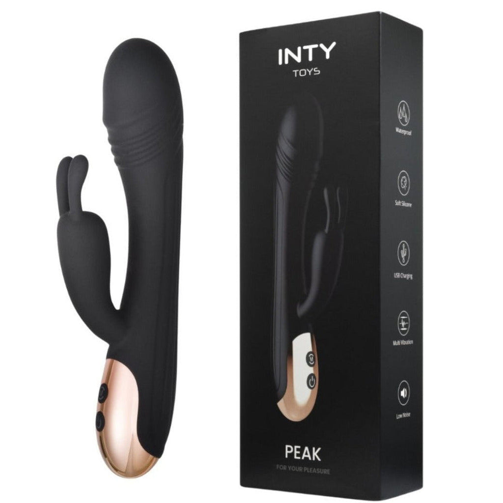 INTY Toys Peak Multispeed Rabbit Body Massager Clit G-Spot Silicone USB Vibrator