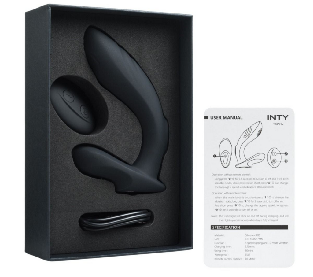 INTY Toys Rebel Male Prostate Massager Remote Controlled Anal Butt Plug Vibrator Silicone