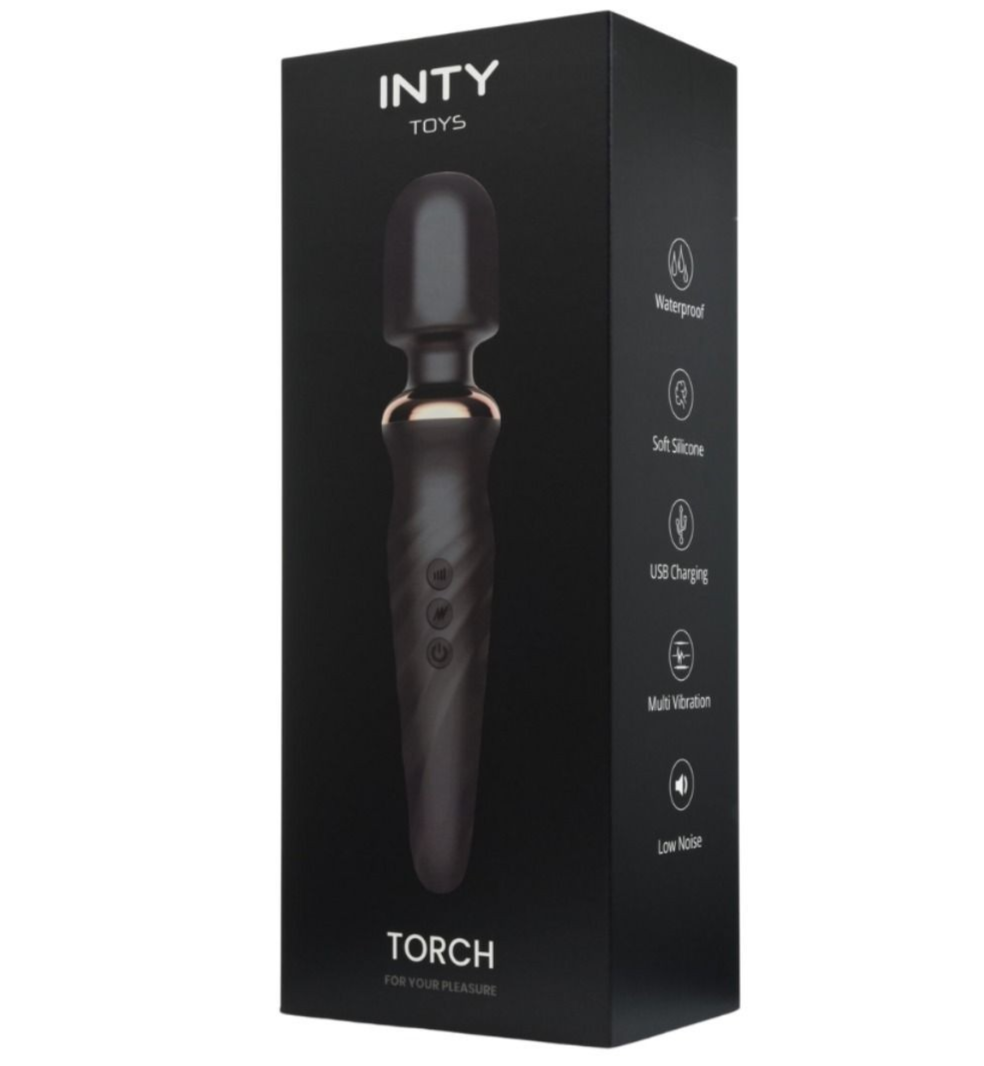 INTY Toys Torch Vibrator Body Clitoral Massager Wand 25 Modes 5 Speeds Silicone