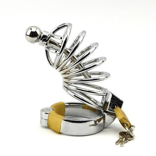 Impound Corkscrew Male Chastity Device Orgasm Denial Steel Penis Plug Cage CBT