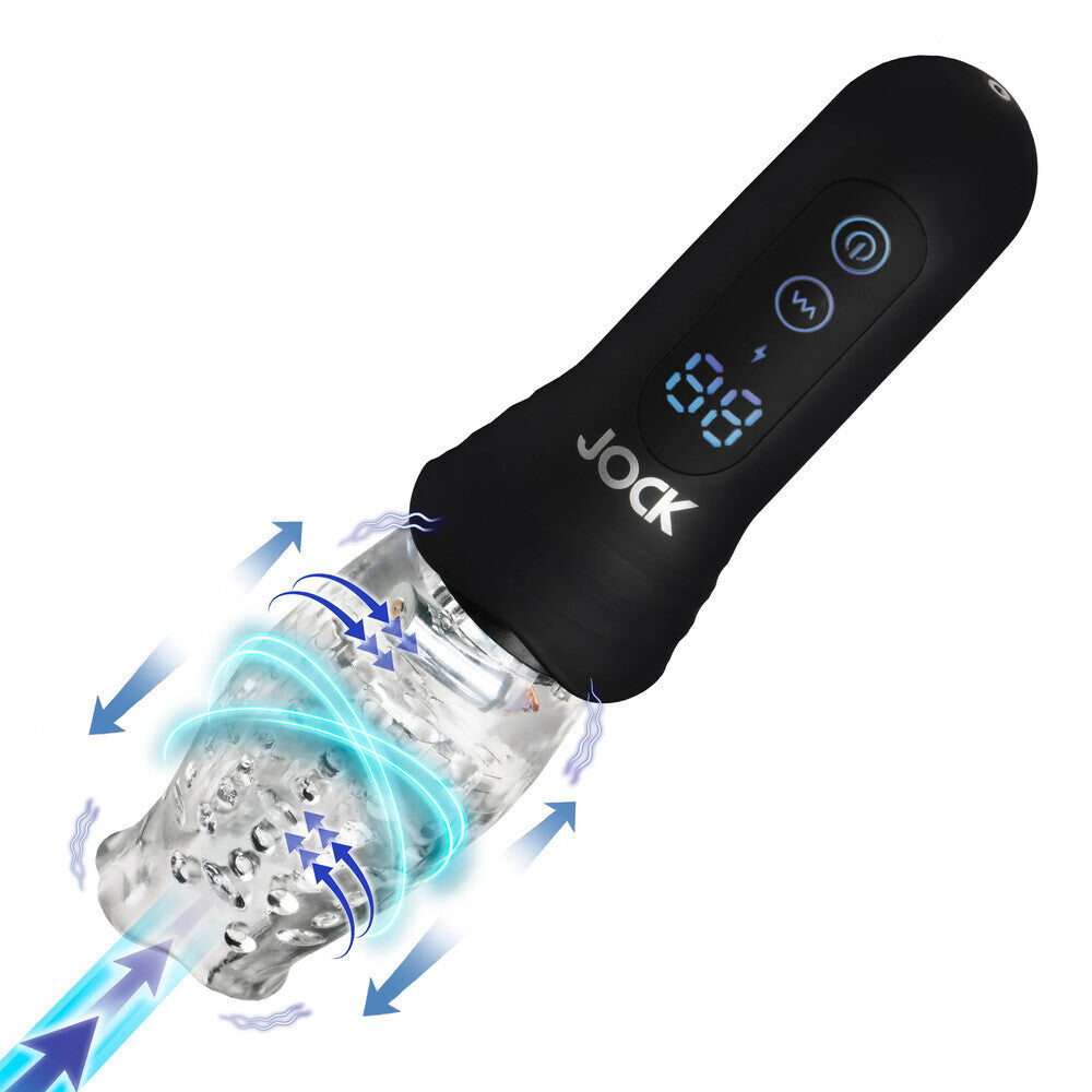 Jock Spinning Thrusting & Vibrating Multispeed Male Masturbator Blowjob Stroker