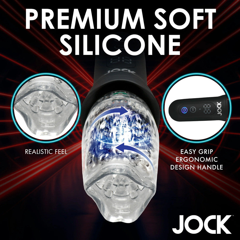 Jock Spinning Thrusting & Vibrating Multispeed Male Masturbator Blowjob Stroker