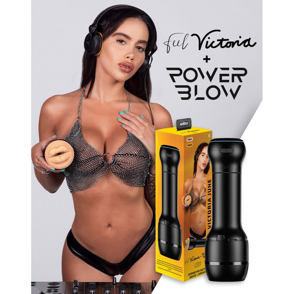 Kiiroo Combo Interactive Powerblow Victoria June Mouth Male Masturbator Sucker Stroker