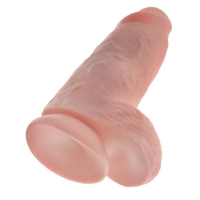 King Cock Chubby Light 9 Inch Veiny Realistic Thick Suction Cup Dildo With Balls