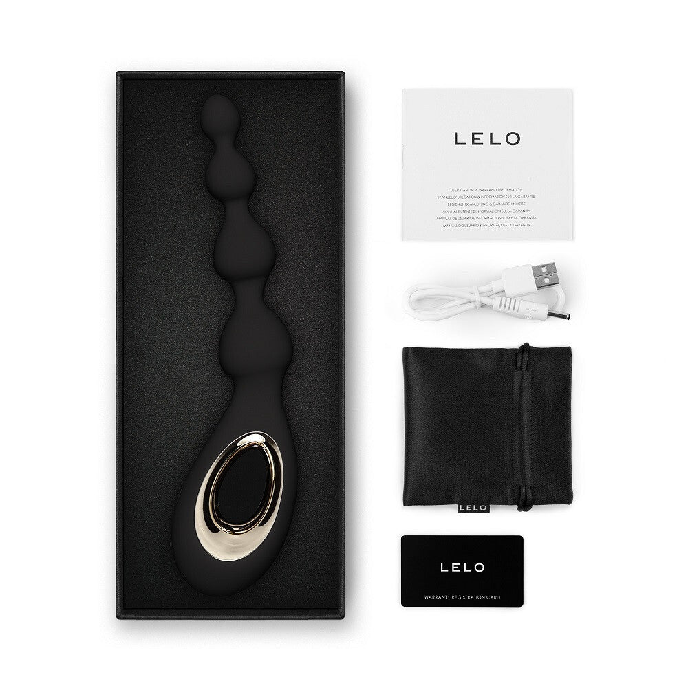 LELO Soraya Anal Beads Black Premium Silicone Vibrating Waterproof Massager Vibe