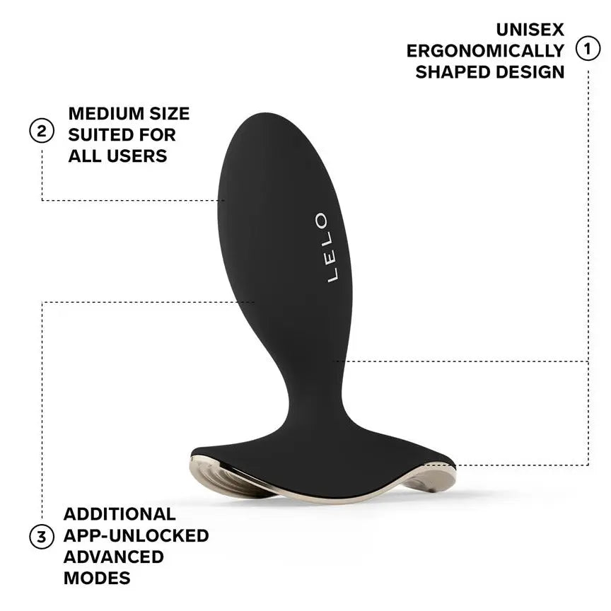 LELO Surfer 2 Unisex Anal Vibrating Plug Silicone App Controlled Black