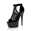Lapdance Sexy Platform Fishnet Sandal High Heel Shoes With Adjustable Strap Size 7-9