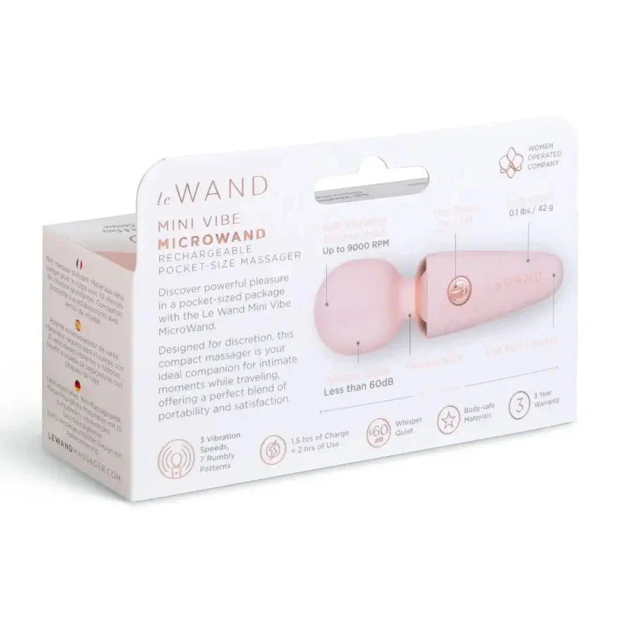Le Wand Mini Vibe Microwand Rechargeable Silicone Pocket Sized Vibrator Massager