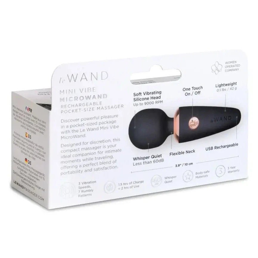Le Wand Mini Vibe Microwand Rechargeable Silicone Vibrator Pocket Sized Massager