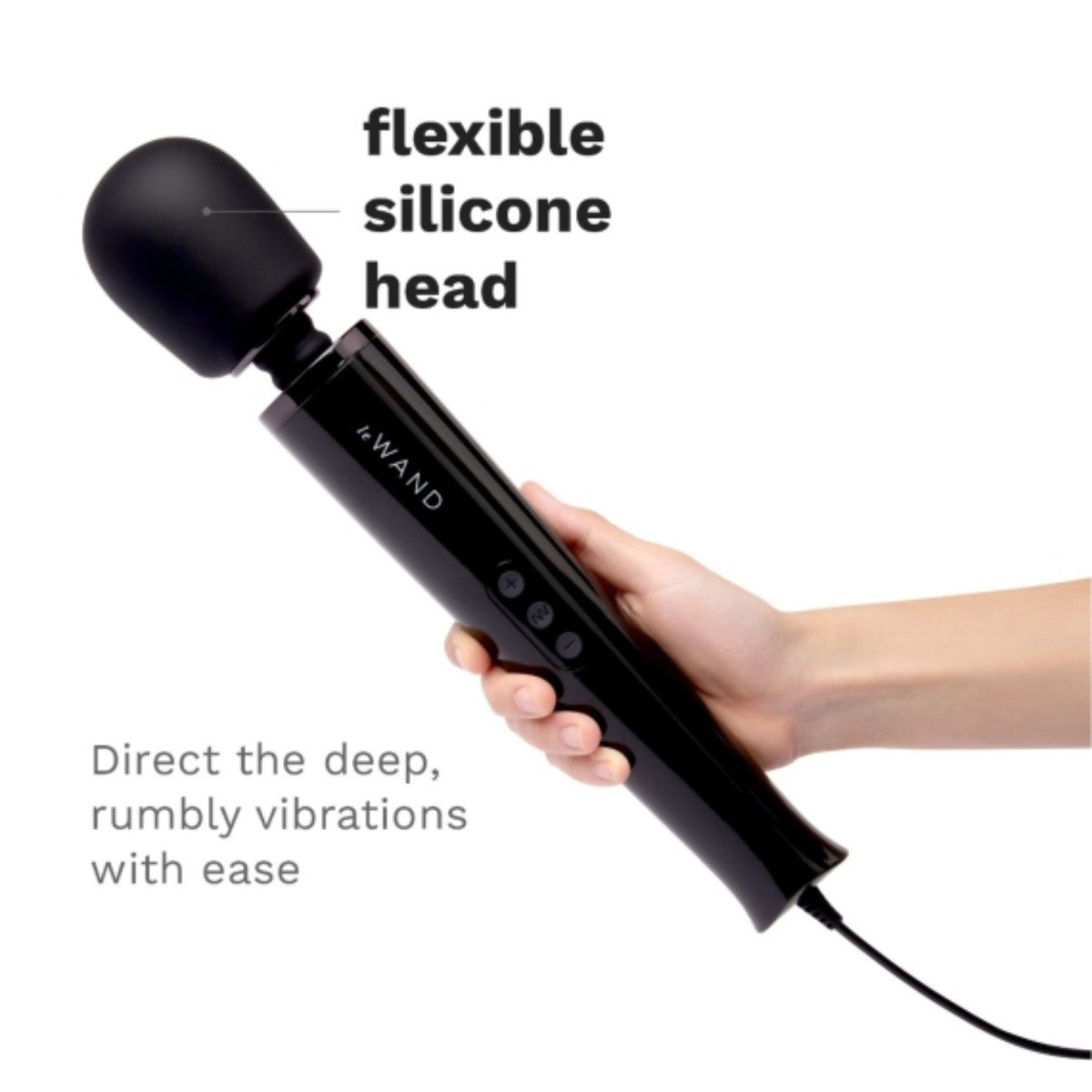 Le Wand Black Plug In Wand Vibrator Powerful Silicone Luxury Body Massager Vibe