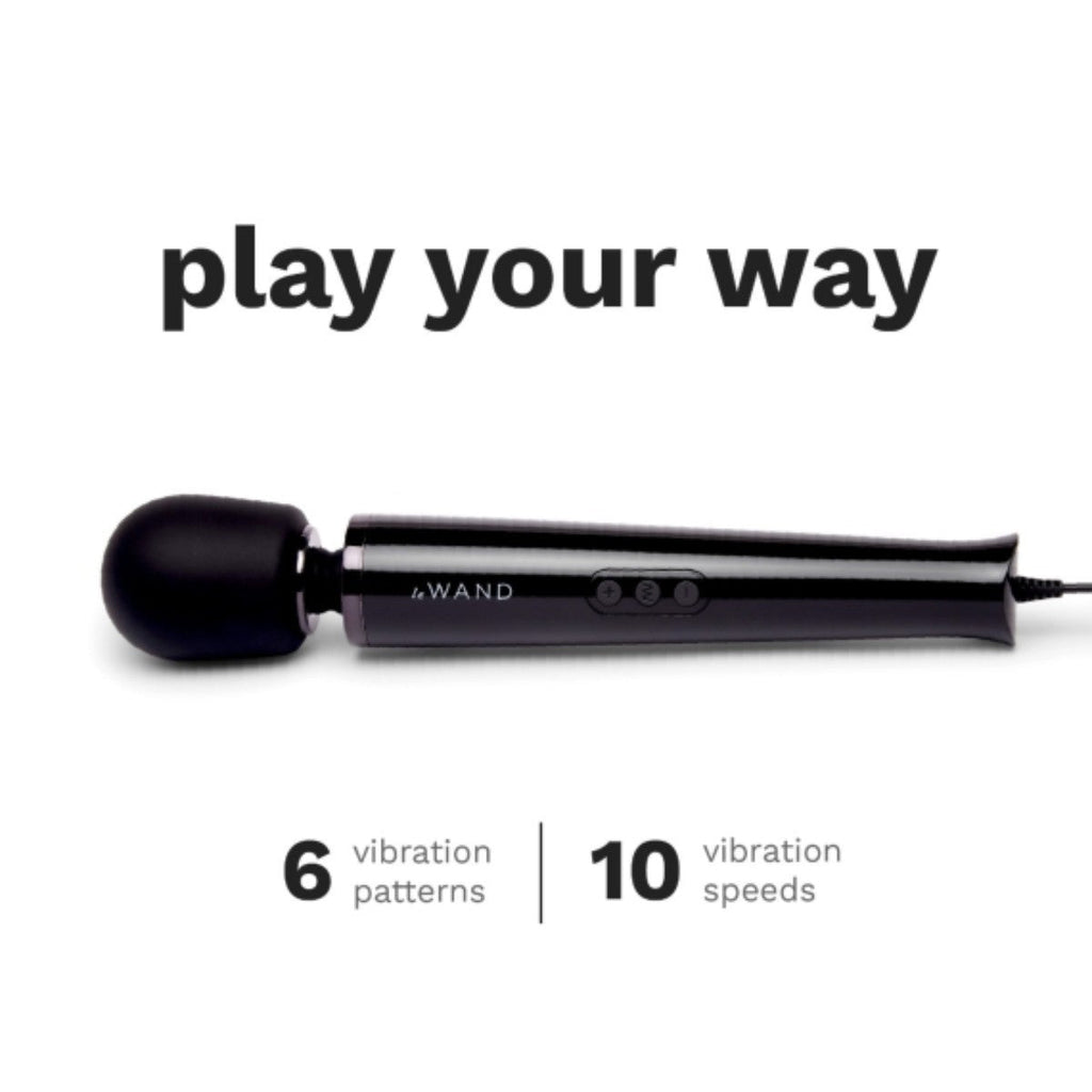 Le Wand Black Plug In Wand Vibrator Powerful Silicone Luxury Body Massager Vibe
