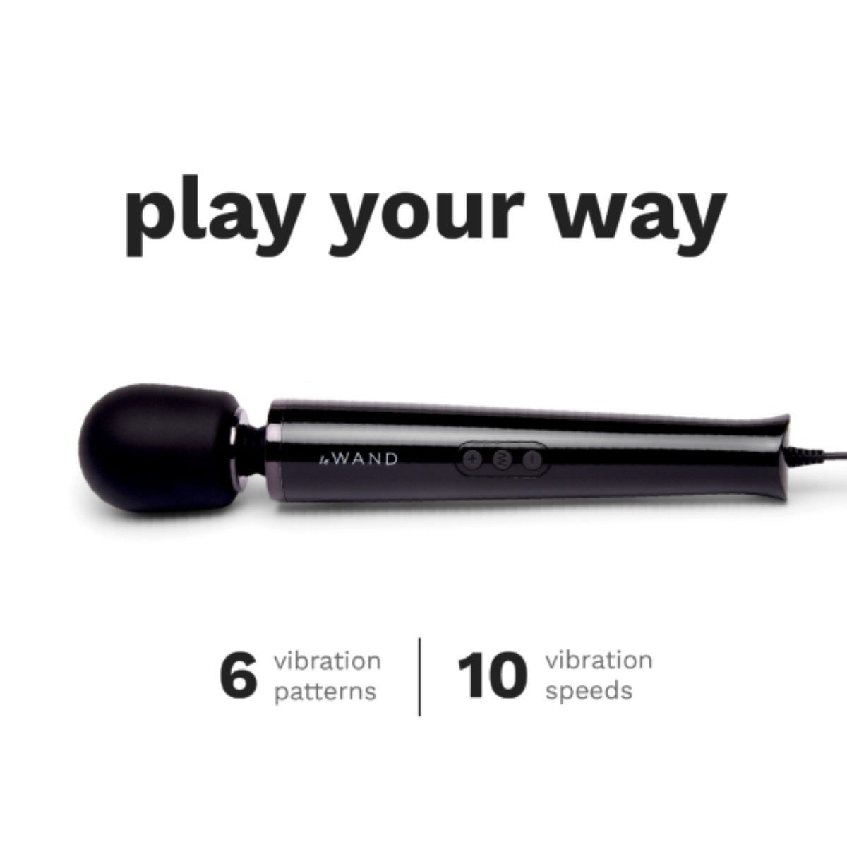 Le Wand Black Plug In Wand Vibrator Powerful Silicone Luxury Body Massager Vibe