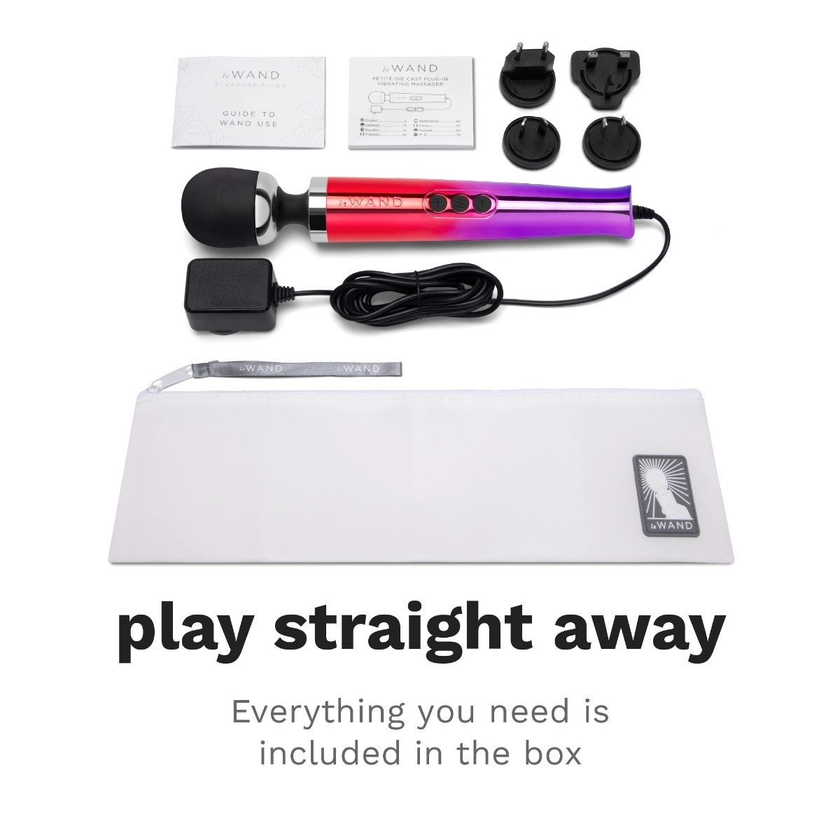Le Wand Diecast Plug-In Vibrator Body Clitoral Massager Wand Ombre Soft Silicone