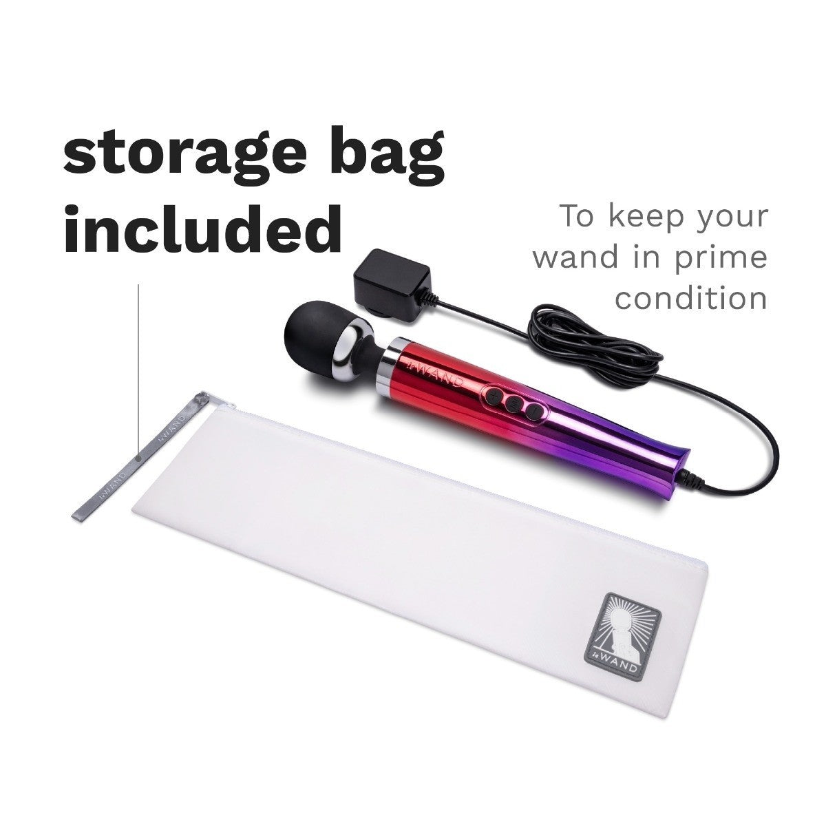 Le Wand Diecast Plug-In Vibrator Body Clitoral Massager Wand Ombre Soft Silicone