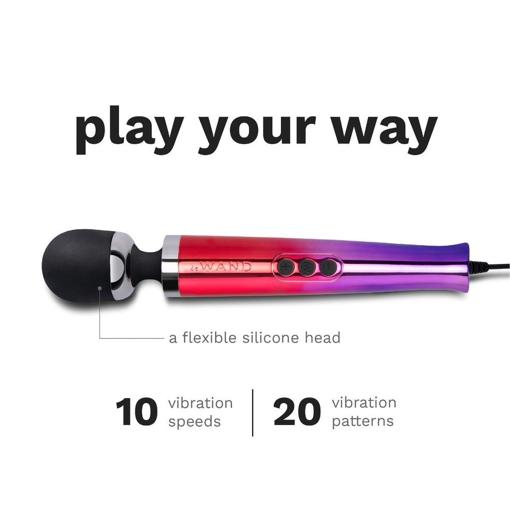 Le Wand Diecast Plug-In Vibrator Body Clitoral Massager Wand Ombre Soft Silicone