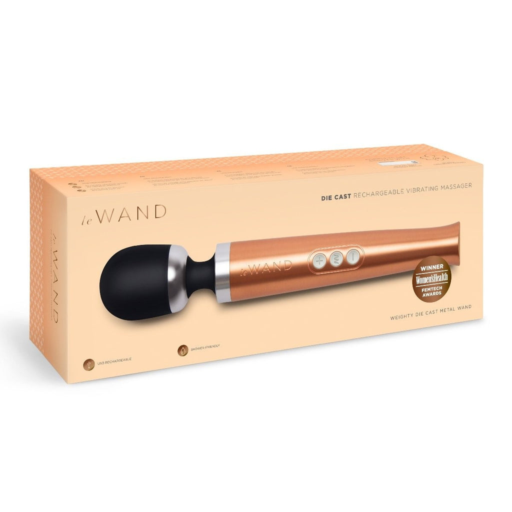 Le Wand Diecast Rose Gold Vibrator Clitoral Massager Wand Silicone Wireless
