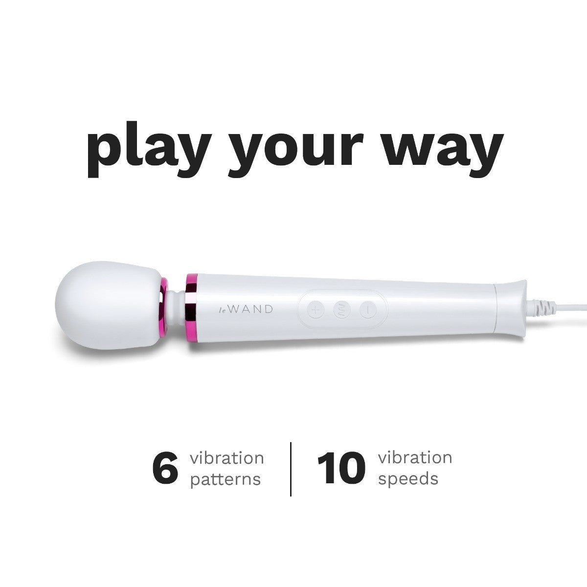 Le Wand Petite White Plug In Wand Vibrator Powerful Silicone Body Massager Vibe