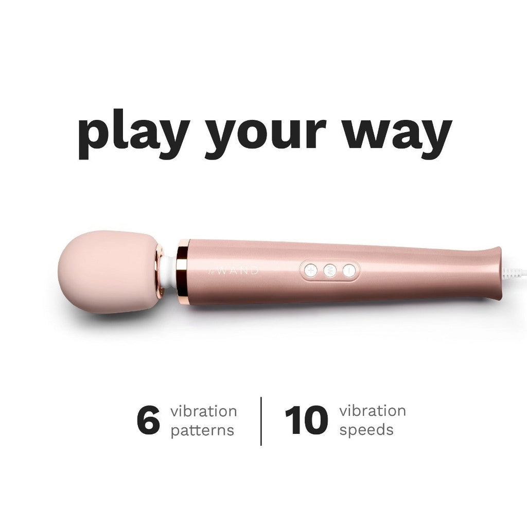 Le Wand Rose Gold Plug In Wand Vibrator Powerful Silicone Body Massager Vibe