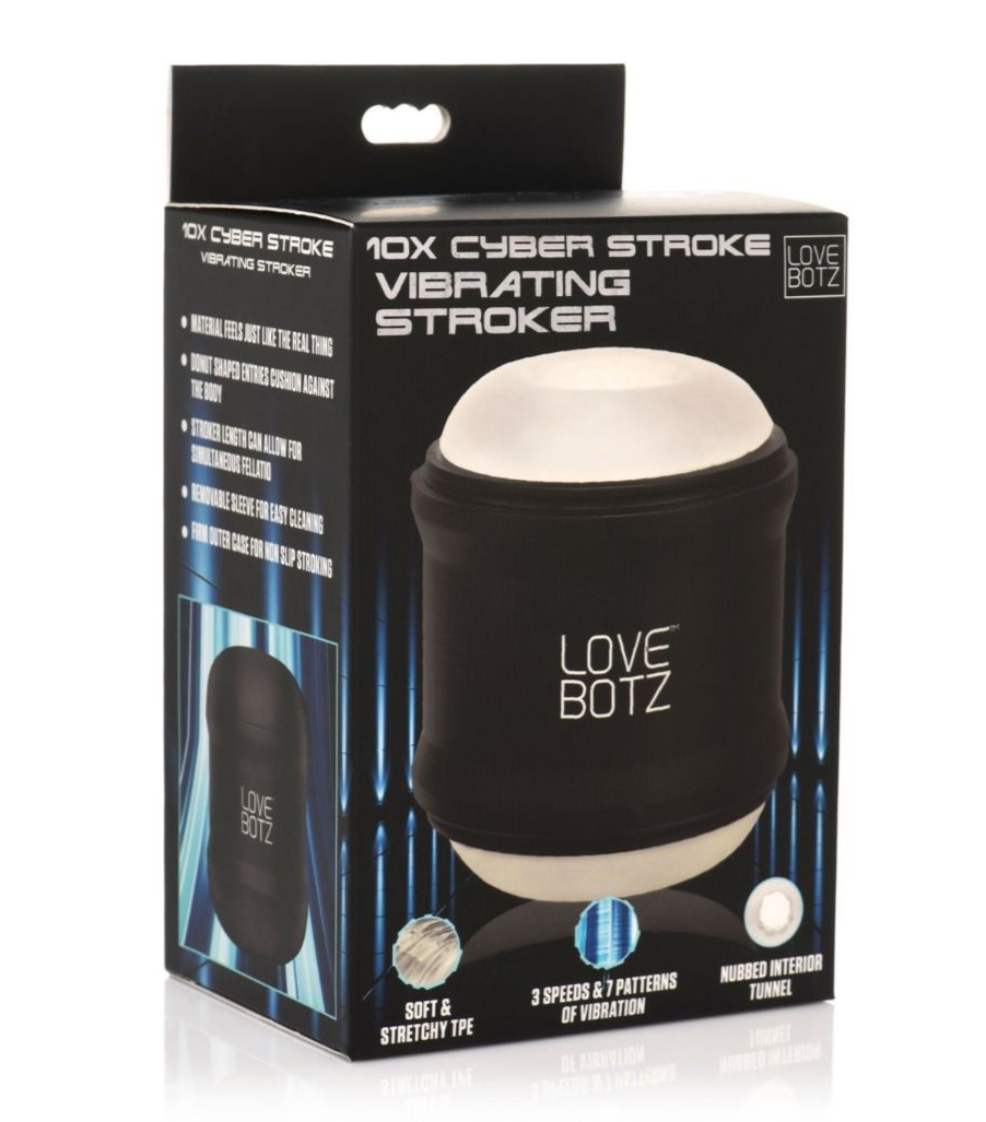 Lovebotz 10X Cyber Stroke Vibrating Double Male Masturbator Multispeed